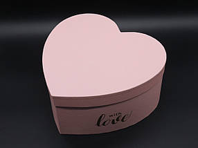 Коробка подарункова "Серце". Колір рожевий. 25х25х12см. 3шт/комплект, фото 3