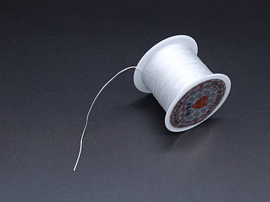 Гумова нитка для рукоділля силіконова плоска 50м білого кольору Декор для рукоділля
