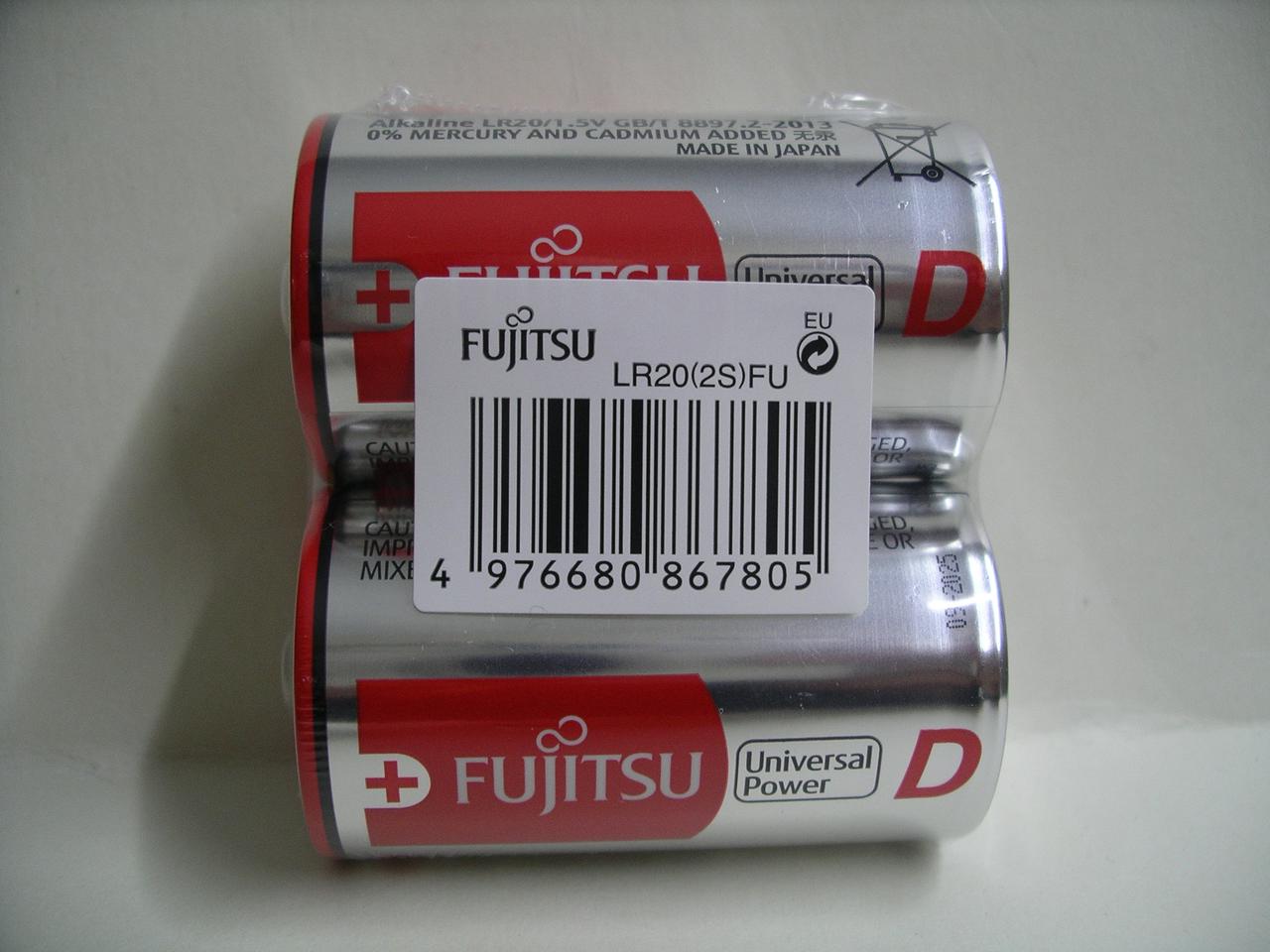 Батарейка Fujitsu Alkaline 1.5V D LR20 цена за 2 шт. щелочная - фото 3 - id-p1194384431