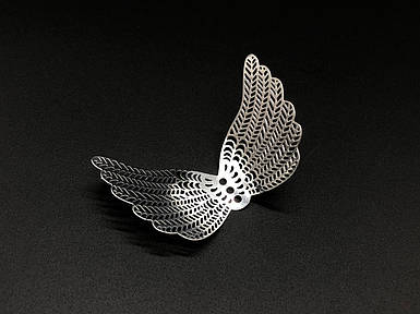 Металеві крила декоративні 34х54 мм колір сріблястий Товари для рукоділля