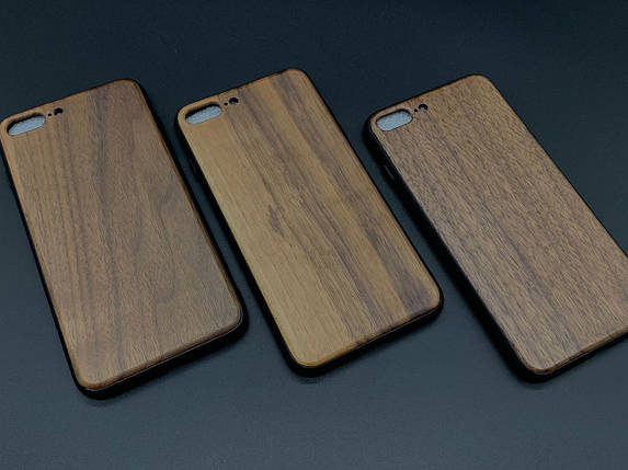 Дерев'яний чохол для смартфона iPhone 7/8 PLUS протиударний бампер "Горіх" під гравіювання, фото 2