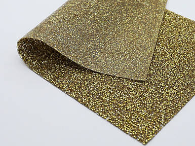 Полотно стразове "золото" тканина зі стразами на силіконовій основі 24х40см