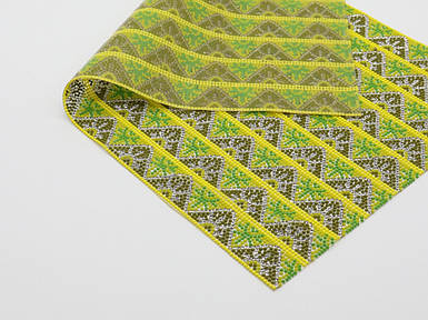 Стразова тканина 24х40см кольору "жовтий мотив" смугами шириною 2,5 см на силіконовій основі
