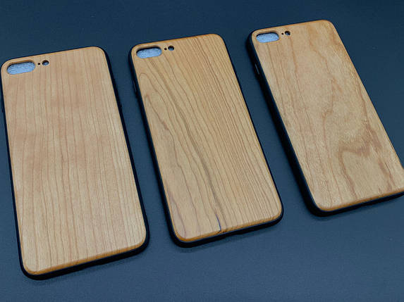 Бампер для смартфона iPhone 7/8 PLUS дерев'яний колір "вільха" під гравіювання, фото 2