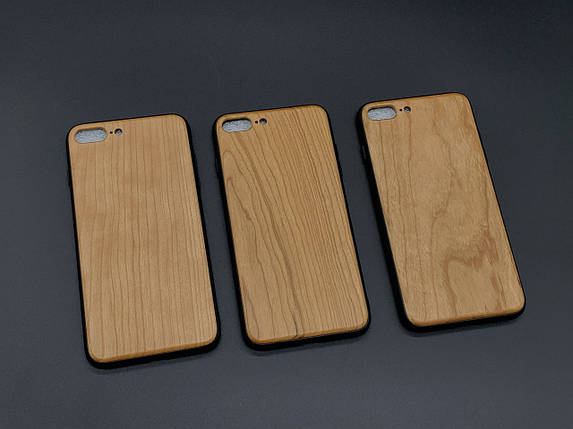 Бампер для смартфона iPhone 7/8 PLUS дерев'яний колір "вільха" під гравіювання, фото 2