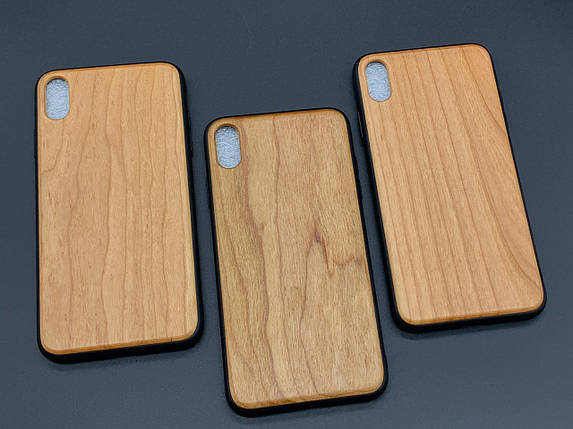 Бампер дерев'яний для смартфона iPhone XS MAX колір "вільха" під гравіювання, фото 2