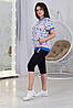 Легкий літній жіночий костюмчик спортивного стилю з льону і трикотажу, фото 9