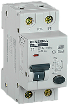 Автоматичний вимикач диференціального струму АВДТ32 C6 GENERICA