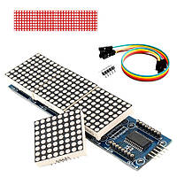 Модуль MAX7219, Світлодіодна Матриця, 4 сегмента 8х8, червоні пікселі