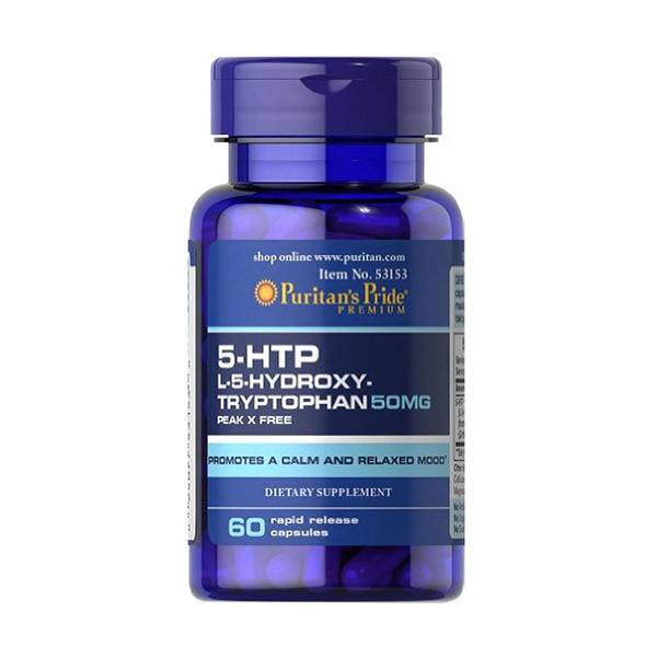 Гідрокситриптофан - Puritan's Pride 5-HTP (Hydroxytryptophan) 50 mg 60 caps