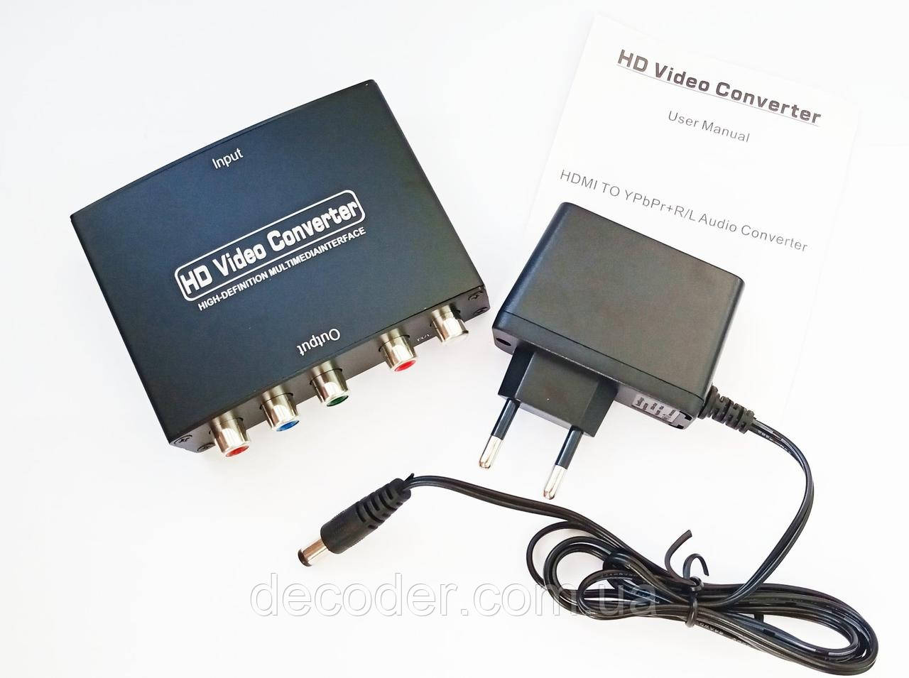 Конвертер перехідник з цифрового відео HDMI в аналоговий YPBPR компонент RGB аудіо адаптер перетворювач (HDMI to YPBPR)