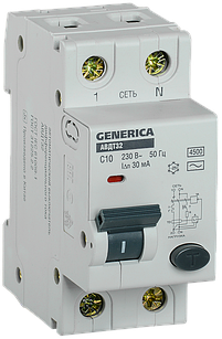Автоматичний вимикач диференціального струму АВДТ32 C10 GENERICA