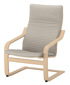 Стильне тканинне пружинисте крісло світло бежеве з підлокітниками та високою спинкою для голови