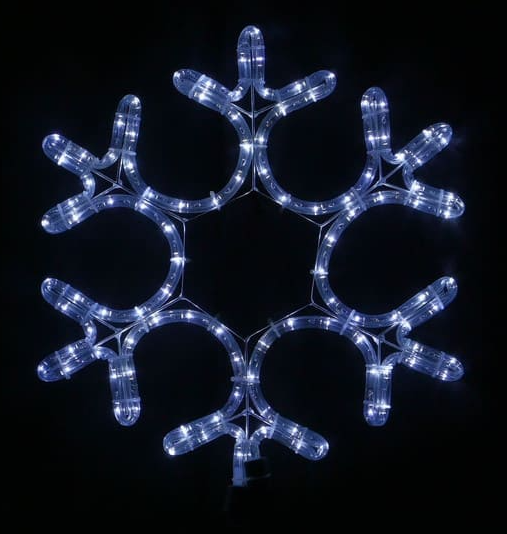 Вулична гірлянда — мотив сніжинки "Snow Flake Motif" 40x40 білий світлодіод 12LED мерехтіння біле