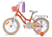 Детский велосипед Ardis MARMAID R16" с корзинкой (Бело-оранжевый)