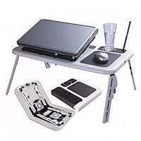 Столик eTable ld09 для ноутбука підставка під в Ліжко з охолодженням кулерами розкладний найкращий комп'ютерний