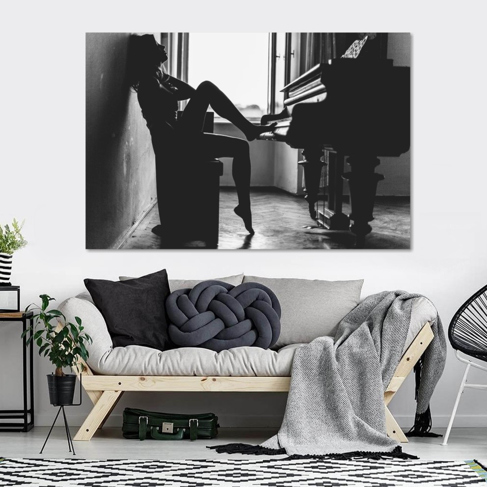 Картина IDEAPRINT Дівчина і фортепіано, фото 1