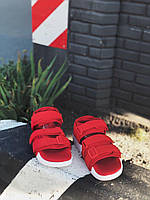 Сандали женские спортивные красные Adidas Adilette sandals Red. Адидас Адилет босоножки на лето.