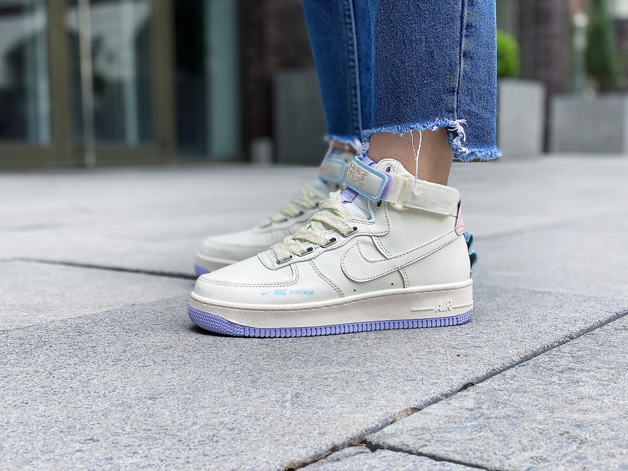 Кросівки жіночі Nike Air Force 1 Hi UT Sail/Lavender Mist (Розміри:39) / NKR-1782
