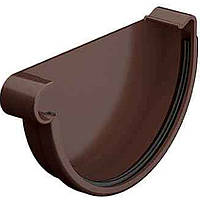 Заглушка желоба левая, пластиковая водосточка Galeco PVC130 Шоколадно-коричневый RAL8017