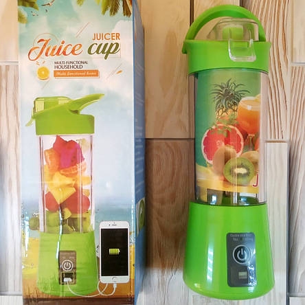Портативний міні блендер, шейкер для коктейлів та смузі Juicer - Juice Cup салатовий (Живі фото), фото 2
