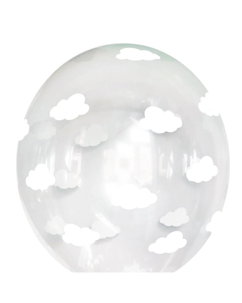 Кулька гелієва 30 см "Хмари на прозорому "код 07-35