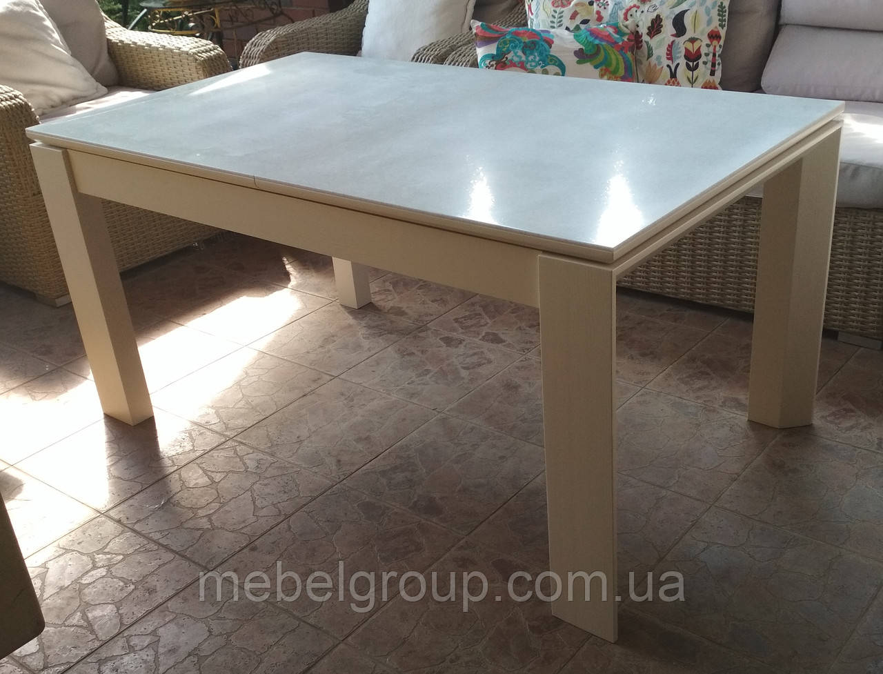 Стіл Мілан люкс Штучний камінь 120-160x80