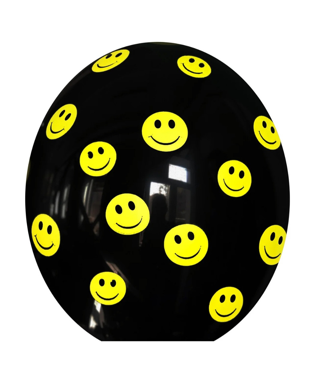 Кулька гелієва 30 см "Смайлики на чорному" код 07-40
