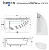 Акрилова ванна Praktika 140х70 (ліва) Besco PMD Piramida, фото 6