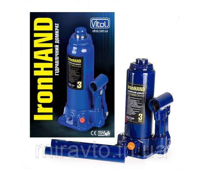 Домкрат гідр. 3т (коробка) Vitol ДБ-03006(90304) висота підйому 345мм (шт)