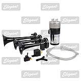 Сигнал Повітряний 12V/215mm 3 Дудки/Компресор 100 746 Elegant чорний, фото 3