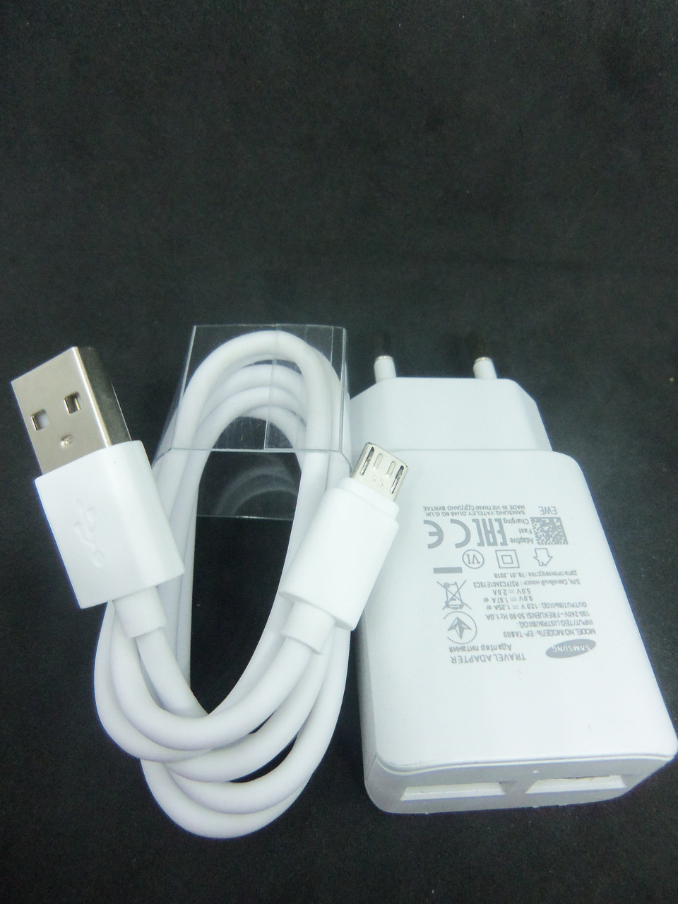 СЗУ   Samsung 5V 2.1A  2 USB  кабель micro USB