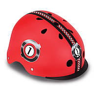 Шлем защитный детский Globber Гонки красный, с фонариком, 48-53см (507-102)