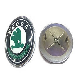Емблема Skoda 2 пукли 75мм пластик передня