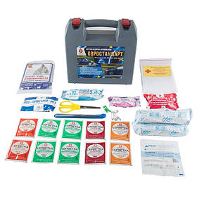Аптечка автомобільна ЄВРОСТАНДАРТ (до 9 осіб) Сертифікована