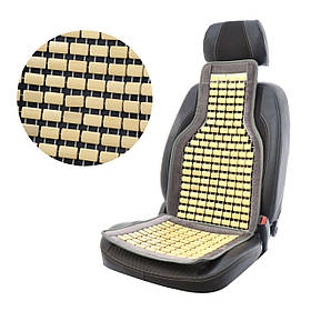 Накидка МАСАЖЕР дерев'яна на авто сидіння 45х108 див. Сіра, Плоска кістка (ELEGANT 100651)