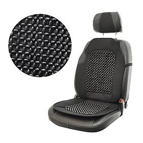 Накидка МАСАЖЕР дерев'яна на авто сидіння 47х100 див. Чорна Кругла кісточка (ELEGANT 100652)