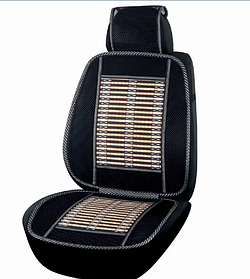 Накидка МАСАЖЕР дерев'яна на авто сидіння 47х127 див. Бежевого Кольору, Бамбук (ELEGANT 100657)