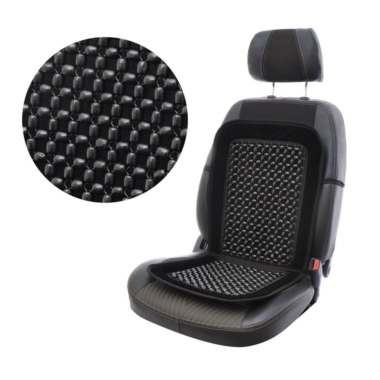 Накидка МАСАЖЕР у авто з дерева 41х89 див. Чорного Кольору на велюре (ELEGANT 100658), фото 1