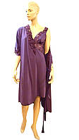 Комплект жіночої нічної білизни Galina Батальний Фіолетовий 2XL