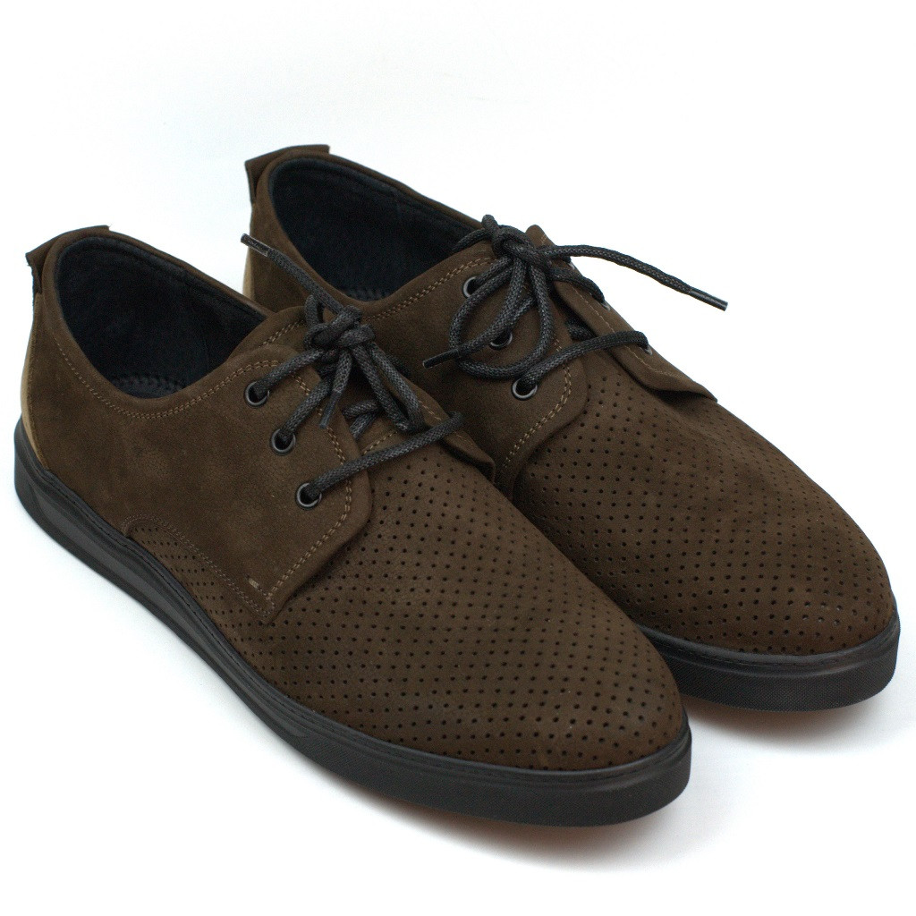 Кросівки літні коричневі сліпони чоловіче взуття великих розмірів Rosso Avangard Slip-On Brown NUB Perf BS, фото 1