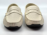 Світло-бежеві літні шкіряні мокасини чоловіче взуття великих розмірів ETHEREAL BS Classic Bleached Beige Perf, фото 5