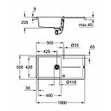 Гранітна мийка Grohe EX Sink 31641AT0 серія K400 10050 см графіт, фото 3