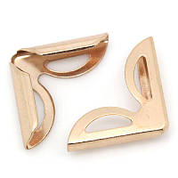 Куточок, Рожево-золотий з візерунком, Декор блокнота, книги, листівки, альбоми, 23 мм x 16 мм, Ціна за 1 шт.