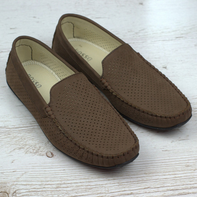 Rosso Avangard BS M4 Perf Capu Мокасини чоловічі коричневі нубукові перфорація літнє взуття великих розмірів Rosso Avangard BS M4 Perf Capu