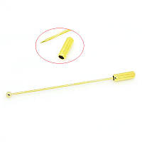 Основа для Брошки, Піна, Колір: золото, Матеріал: Мідь, 61 mm x 3 mm, 12 mm x 4 mm