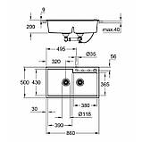 Гранітна мийка Grohe EX Sink 31649AT0 серія K500 8650 подвійна, фото 3