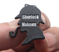 Брошь брошка значок пин сыщик Шерлок Хомс Sherlock Holmes черный металлический