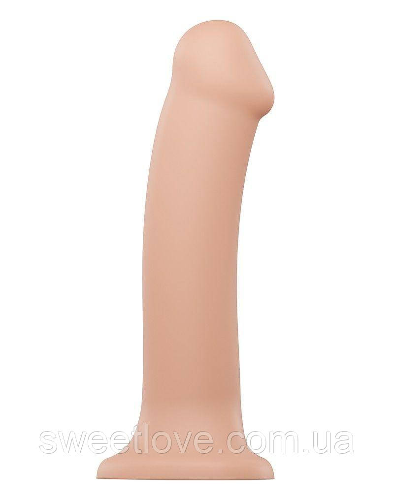 Насадка для страпона Strap-On-Me Dual Density Dildo Flesh XL, діаметр 4,5 см, двошарова, гнучка