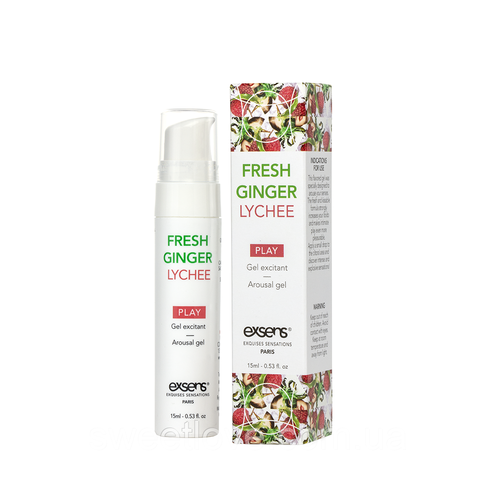 Стимулюючий гель EXSENS Kissable Fresh Ginger Litchi 15мл, можна для поцілунків, охолоджуючий